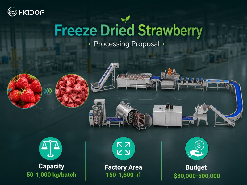 automatic freeze dried strawberry processing line