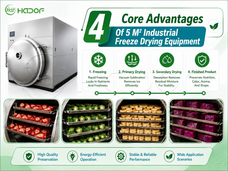 4 Core Advantages of 5 ㎡ Industrial Freeze Drying Machine